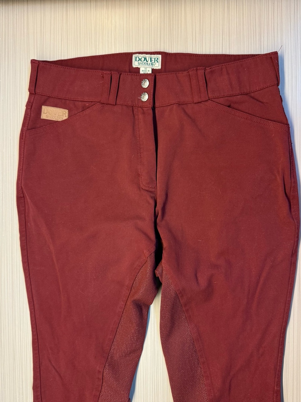 Dover Saddlery Burgundy Maroon Riding Equestrian Breeches